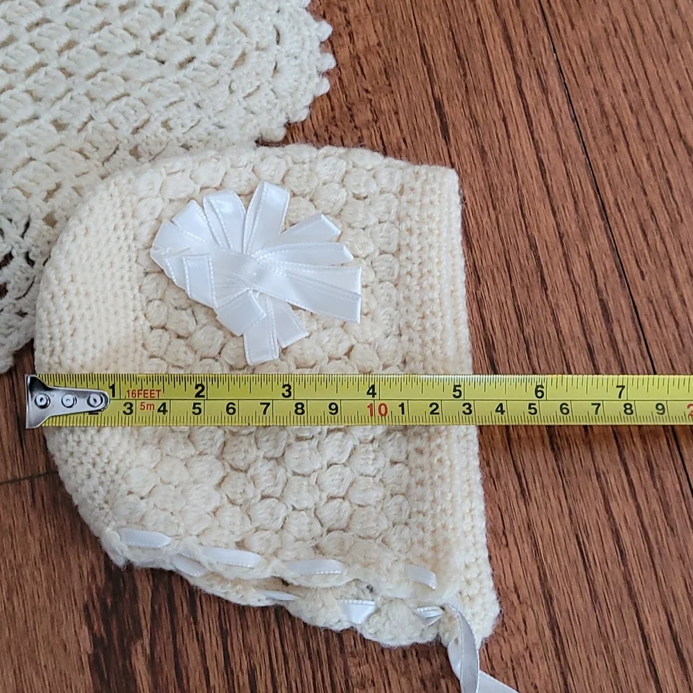 Vintage Handmade Baby Sweater and Bonnet - Picture 9 of 10